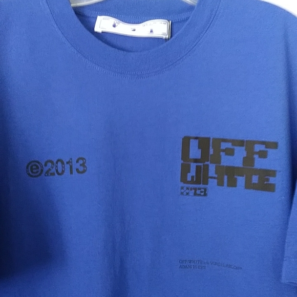 Off-White Other - OFF-WHITE AUTHENTIC TECH MARKER PRINTED COTTON BLUE CREWNECK T-SHIRT